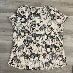 Anthropologie safari pattern tshirt